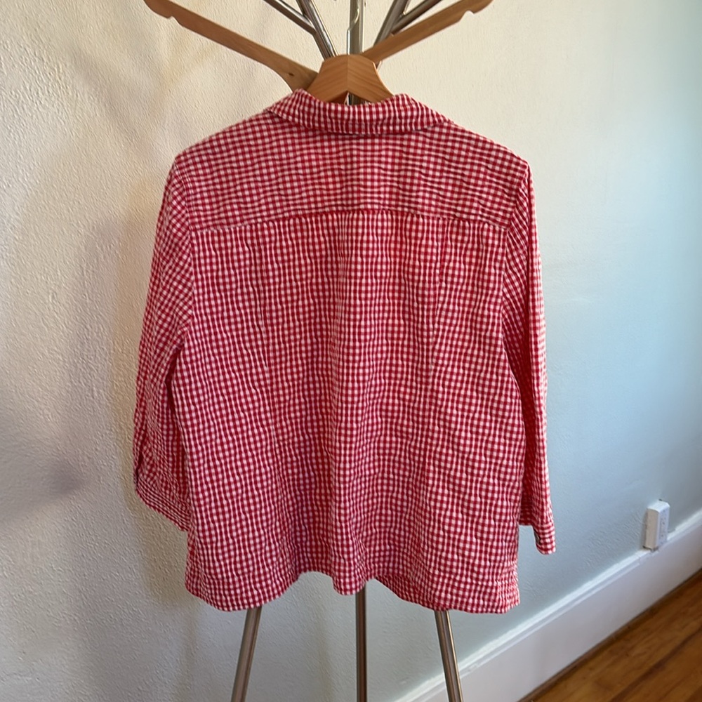 Chico’s Red Gingham Lightweight Jacket - image 4